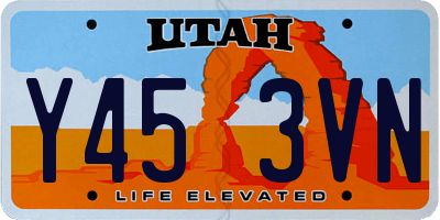 UT license plate Y453VN