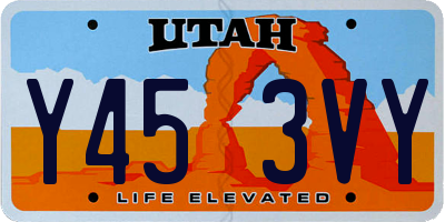 UT license plate Y453VY