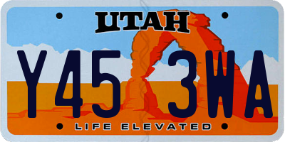 UT license plate Y453WA