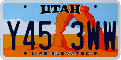 UT license plate Y453WW