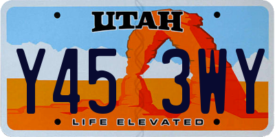 UT license plate Y453WY