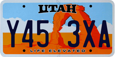 UT license plate Y453XA