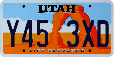 UT license plate Y453XD