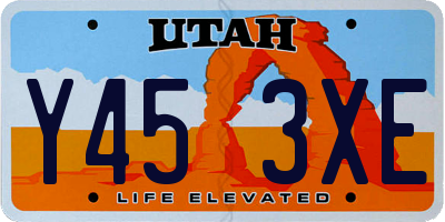 UT license plate Y453XE