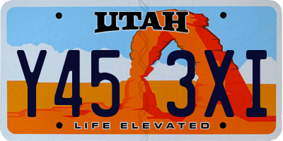 UT license plate Y453XI