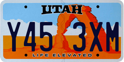 UT license plate Y453XM