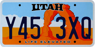 UT license plate Y453XQ