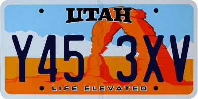 UT license plate Y453XV