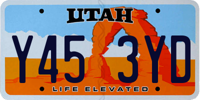 UT license plate Y453YD