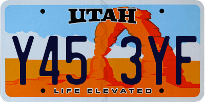 UT license plate Y453YF
