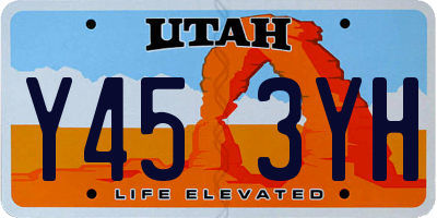 UT license plate Y453YH