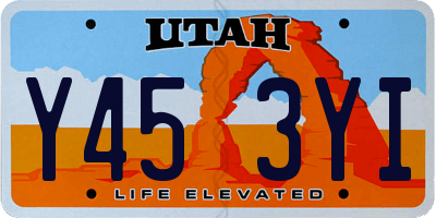 UT license plate Y453YI
