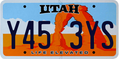 UT license plate Y453YS