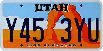 UT license plate Y453YU