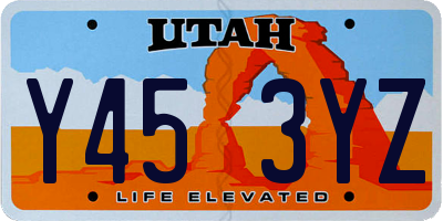UT license plate Y453YZ