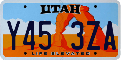 UT license plate Y453ZA