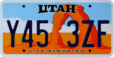 UT license plate Y453ZF