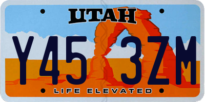 UT license plate Y453ZM