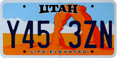 UT license plate Y453ZN