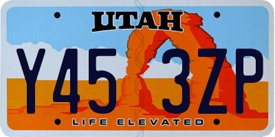 UT license plate Y453ZP