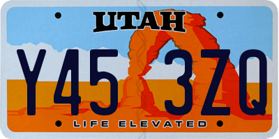 UT license plate Y453ZQ