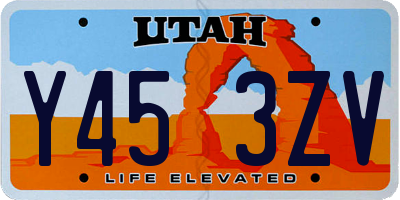 UT license plate Y453ZV