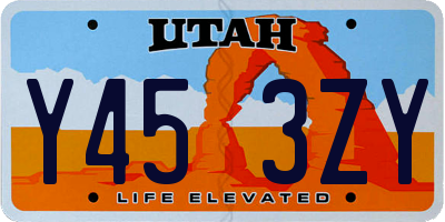 UT license plate Y453ZY