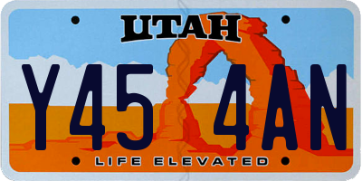 UT license plate Y454AN