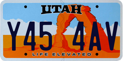 UT license plate Y454AV