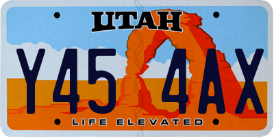 UT license plate Y454AX