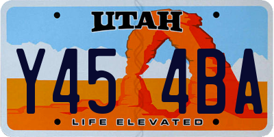 UT license plate Y454BA
