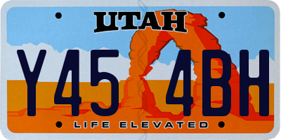 UT license plate Y454BH