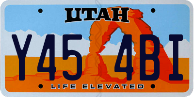 UT license plate Y454BI