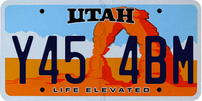 UT license plate Y454BM