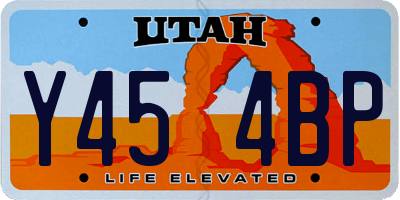 UT license plate Y454BP