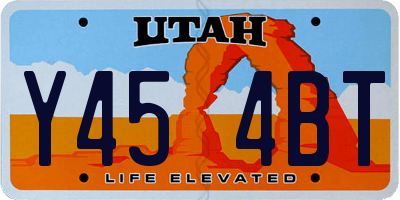 UT license plate Y454BT