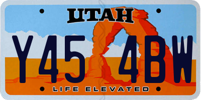 UT license plate Y454BW