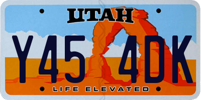 UT license plate Y454DK