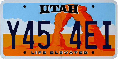 UT license plate Y454EI