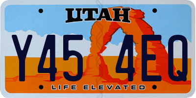 UT license plate Y454EQ