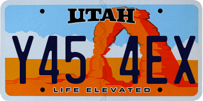 UT license plate Y454EX