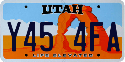 UT license plate Y454FA