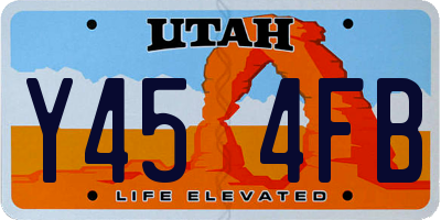 UT license plate Y454FB