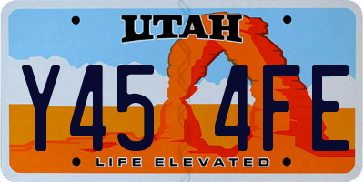 UT license plate Y454FE