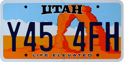 UT license plate Y454FH