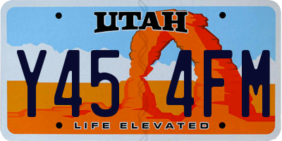 UT license plate Y454FM