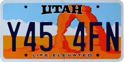 UT license plate Y454FN