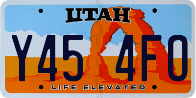 UT license plate Y454FO