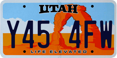 UT license plate Y454FW
