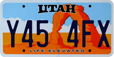 UT license plate Y454FX